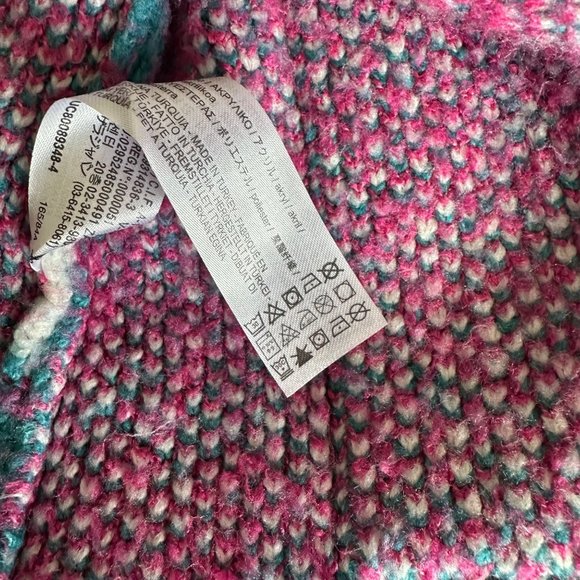 Zara Argyle Knit Jacquard Sweater Cardigan Round Neck Blue Color Sz S - Picture 8 of 8